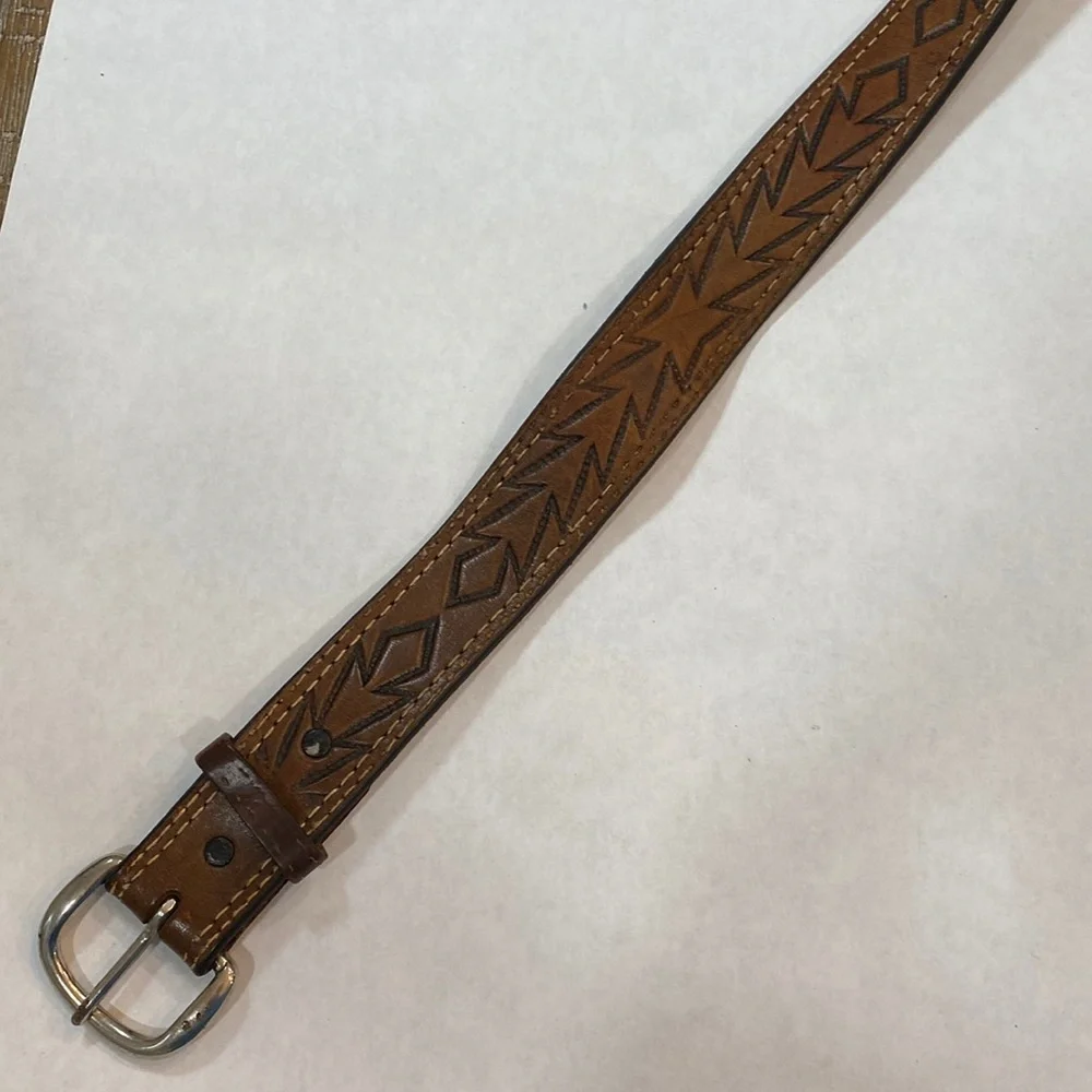 Wright‎ vintage leather tooled belt
